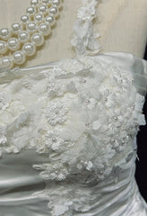 Vintage Prom Dresses Inspo Mermaid One Shoulder White Satin 80s With Lace Formal Gowns N3380