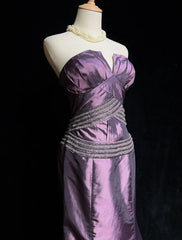 Dreamy 90s Prom Dresses Mermaid Sweetheart Grape With Beading Formal Evening Outfits N3833