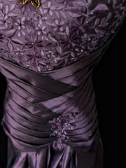 Vintage Prom Dresses Ball Gown Sweetheart Purple Taffeta 80s With Lace Long Formal Evening Outfits N3892