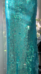 Charming Prom Dresses Mermaid Strapless Blue Sequin Ankle Length Evening Outfits N3564