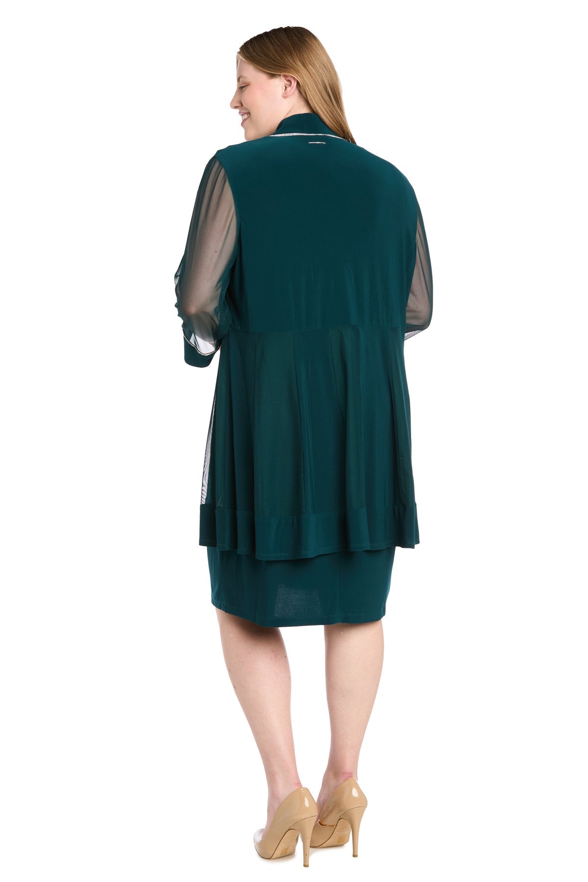 Short Plus Size Dress Two Piece Jacket R&M Richards 3054W
