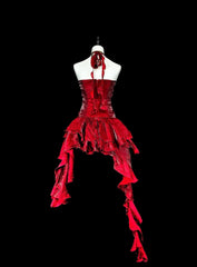 Vintage Ball Gown High Low Halter Burgundy With Beadings Long Prom Gown Party Wear Fashion Dresses N1826