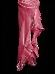 Vintage Mermaid Halter Pink Sleeveless Summer Formal For Women Girls Teens Prom Dresses N2238
