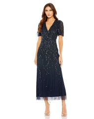 Long Beaded Formal Midi Length Dress Beaded Formal Midi Length Mac Duggal 35116