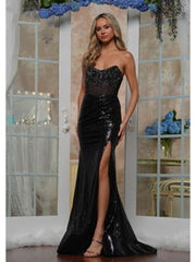 Colors 3512 Formal Long Slit Beaded Prom Dress