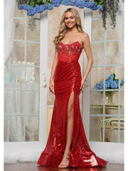 Colors 3512 Formal Long Slit Beaded Prom Dress