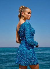 Primavera Couture 3860 Short One Shoulder Homecoming Dress
