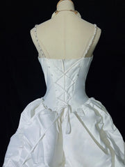 Vintage Prom Dresses Inspo Ball Gown Spaghetti Strap White With Beading For Women Formal Dress N3220