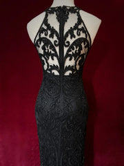 Elegant Prom Dresses Inspo Mermaid Scoop Black Sequined With Beading For Women Formal Dress N3237