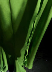 Beautiful Prom Dresses Mermaid Halter Green Satin With Ruffled Beading Long Evening Outfits N3382
