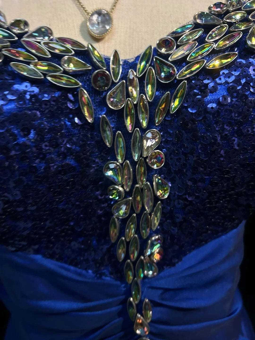 Vintage Prom Dresses 1960s Mermaid Sweetheart Royal Blue Chiffon With Beaded Long Prom Gown N3115