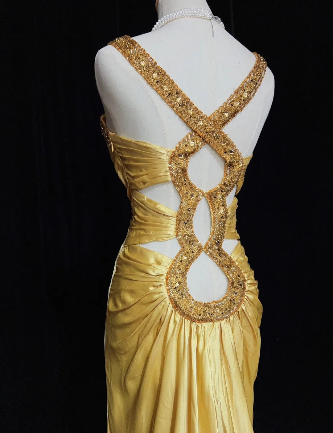 Vintage Prom Dresses Inspo Mermaid Sweetheart With Straps Gold Satin 90s With Beading Formal Gowns N3342