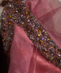 Vintage Prom Dresses Inspo Sheath One Shoulder Pink 80s With Beading Short Formal Gowns N3385