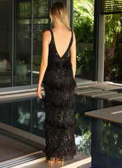 Primavera Couture 4132 Prom Sequin Feathers Formal Long Dress