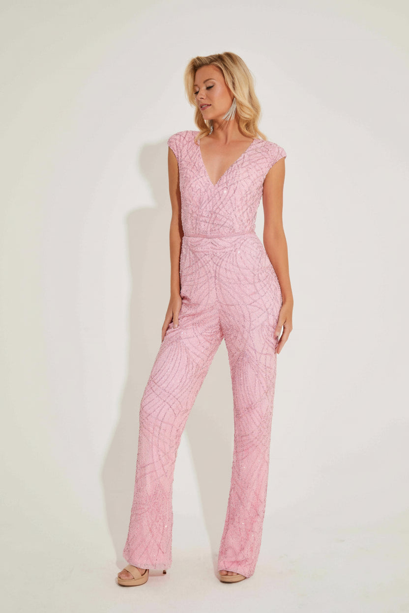 Primavera Couture 4275 Sequin Beaded Formal Jumpsuit