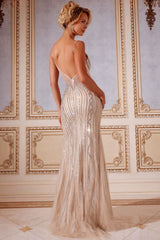 Jovani 43221 Formal Beaded Gown Long Fitted Sparkle Prom Dress