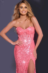 Jovani 43334 Fitted Long Formal Sequined Evening Prom Dress