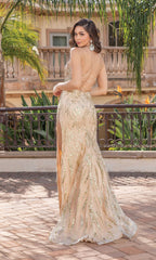 Sheer-Corset Long Glitter Prom Dress 4334