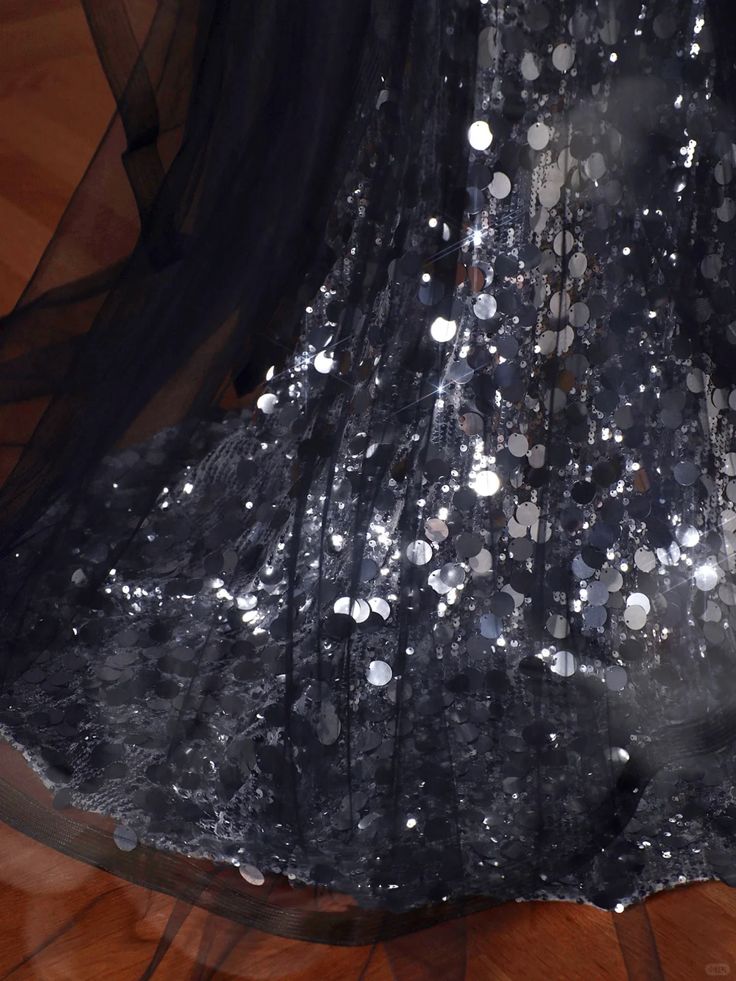 Black Glitter Sequins Tulle Mermaid Prom Dress Strapless Evening Dress With Bow For Teenagers High Schools AB1932