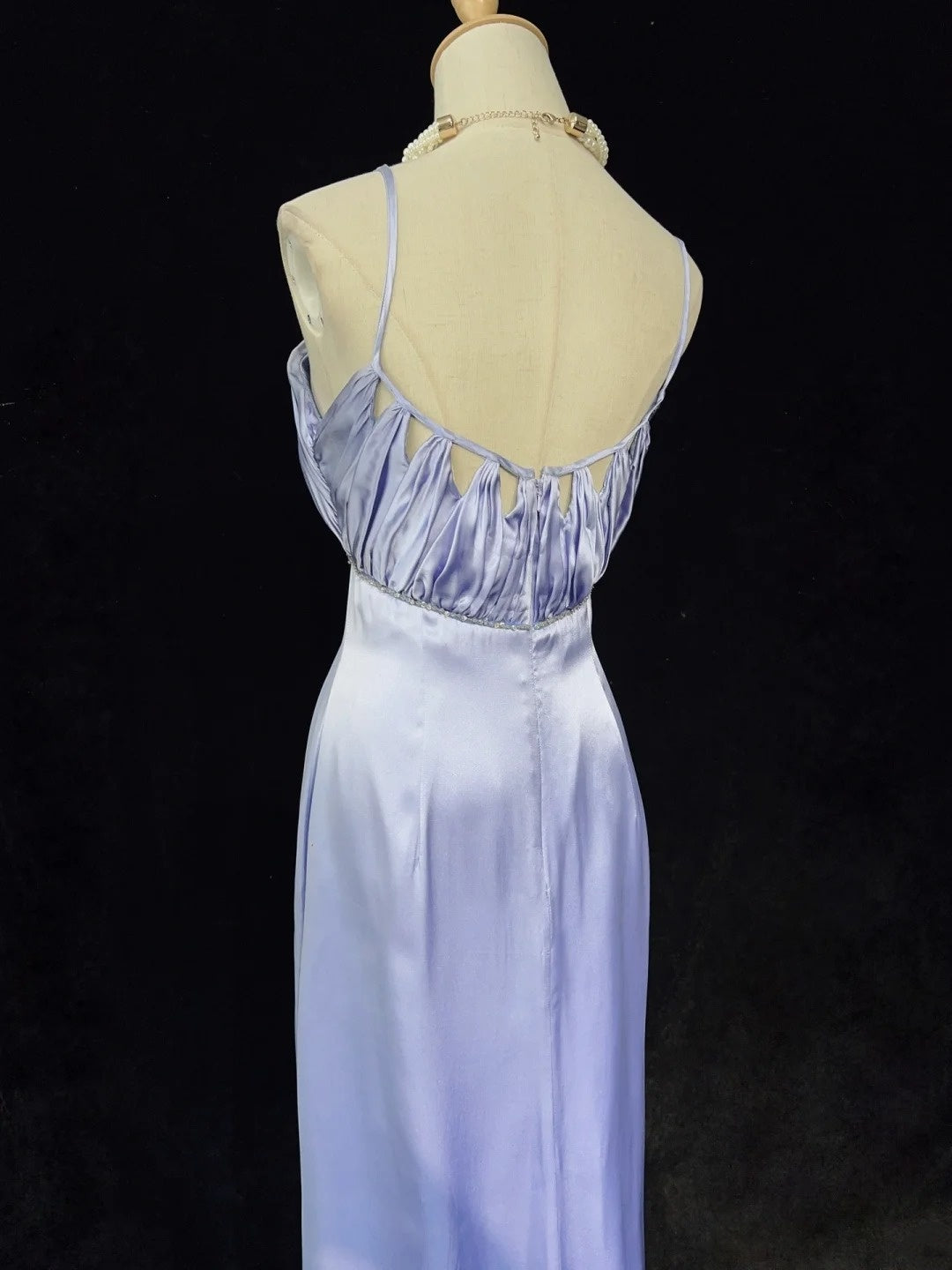 Modest Prom Dresses Mermaid Spaghetti Strap Lilac Satin Long Formal Evening Dress N3860