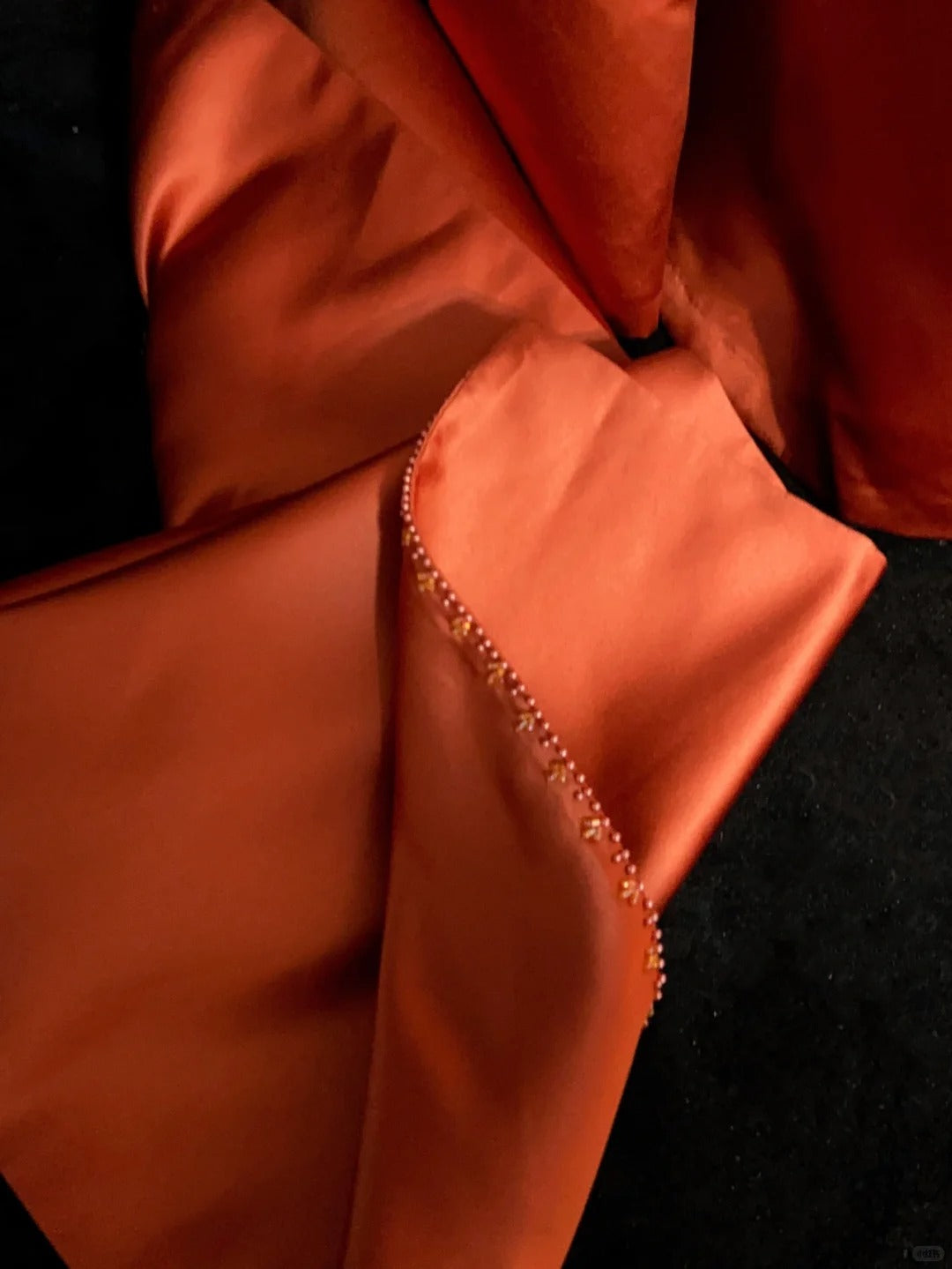 Modest Prom Dresses A line Spaghetti Strap Orange With Beading Long Evening Outfits N3445