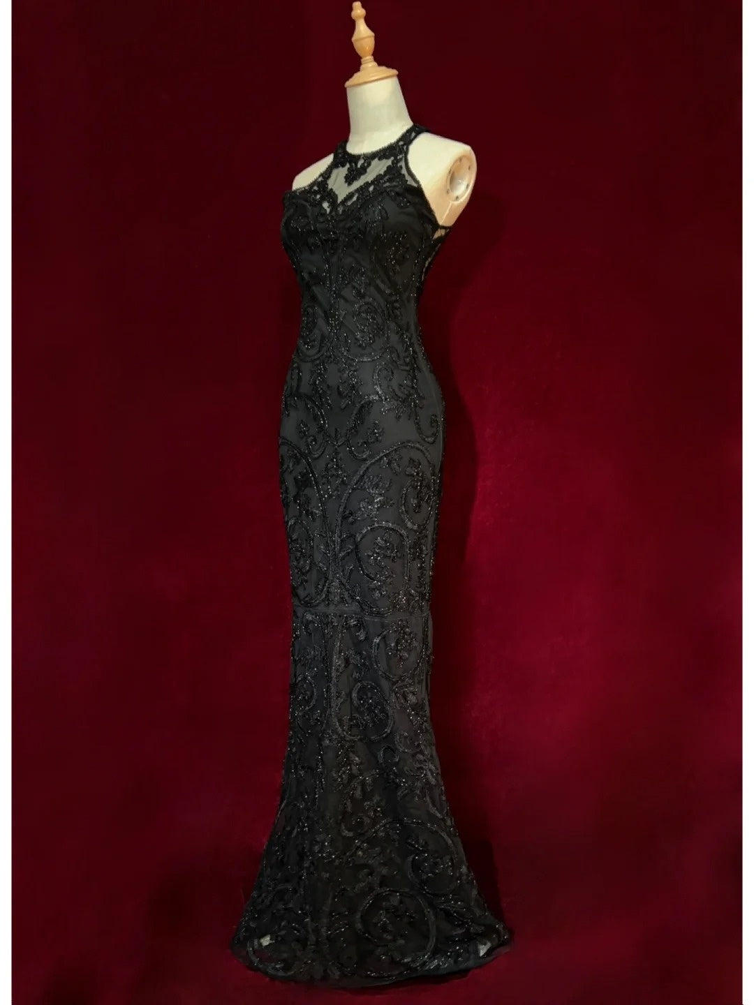 Elegant Prom Dresses Inspo Mermaid Scoop Black Sequined With Beading For Women Formal Dress N3237