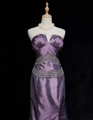 Dreamy 90s Prom Dresses Mermaid Sweetheart Grape With Beading Formal Evening Outfits N3833