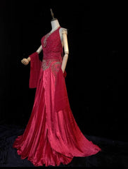 Vintage Prom Dresses Inspo Mermaid Halter 90s Burgundy Satin With Beading For Women Formal Gowns N3311