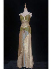 Modest Prom Dresses Inspo Mermaid Spaghetti Strap Green Chiffon With Beaded 80s Long Formal Gowns N3409