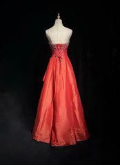 Glamour Prom Dresses Ball Gown Sweetheart Rust Red With Beading Formal Evening Outfits N3818