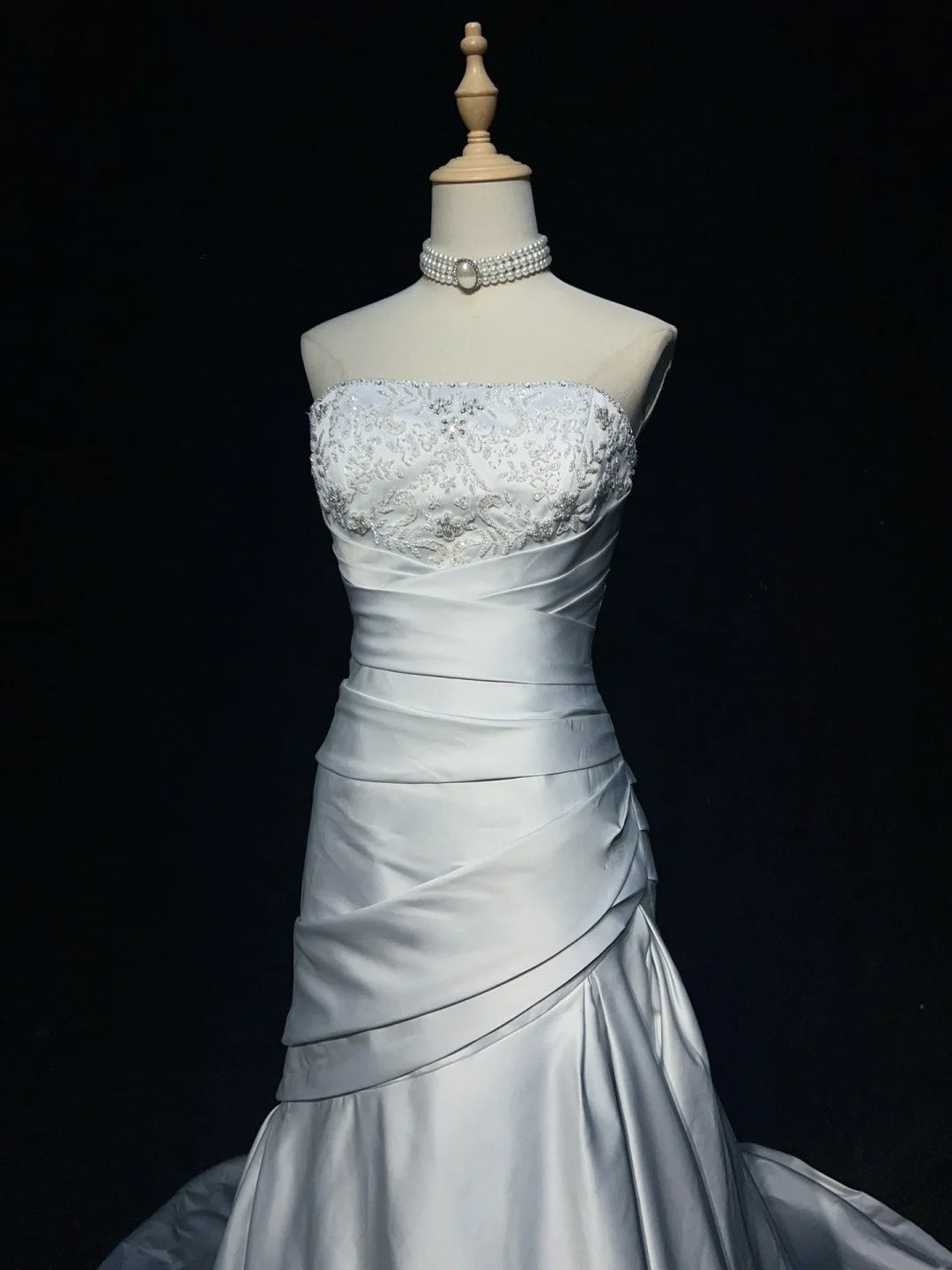 Modest Prom Dresses Mermaid One Shoulder Light Sky Blue Satin With Lace Long Formal Dance Dress N3000