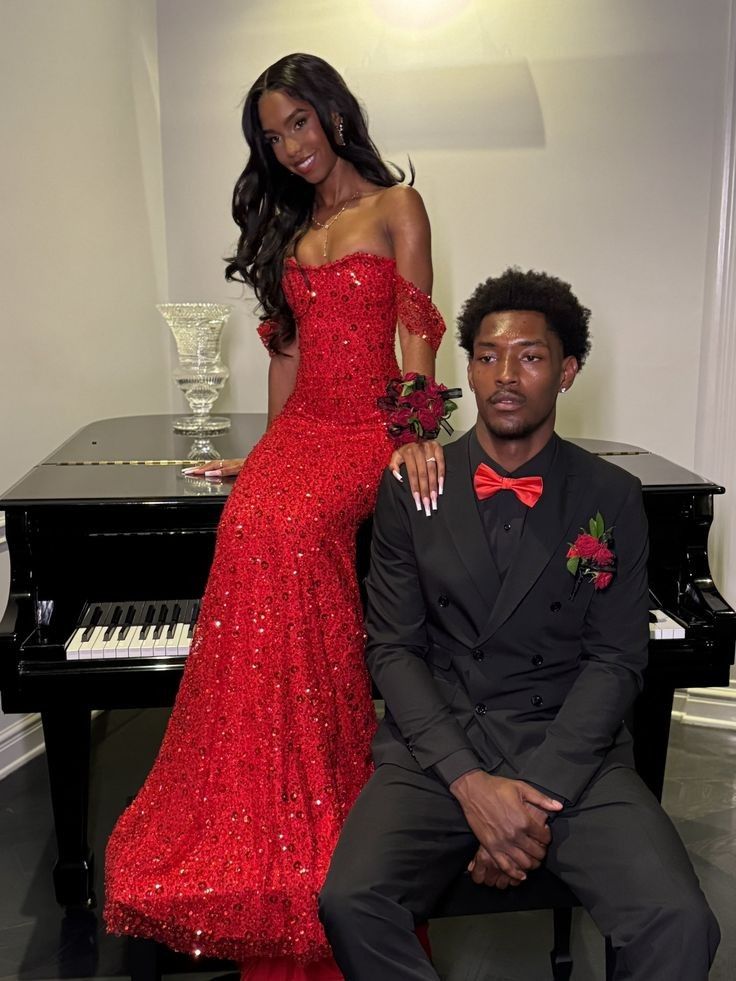 Glitter Mermaid Off The Shoulder Red Sequins Long Formal Fancy Prom Evening Dress Dinner Outfits Classy Party Gowns For Black Girls AB2086
