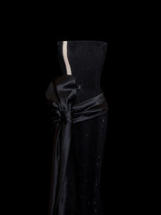 Gorgeous Prom Dresses Mermaid Strapless Black Tie Sequin For Women Formal Evening Outfits N3789