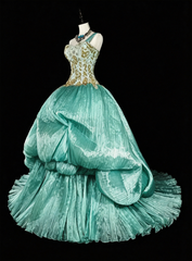Modest Prom Dresses Ball Gown One Shoulder Green Floor Length Formal Evening Outfits N3518