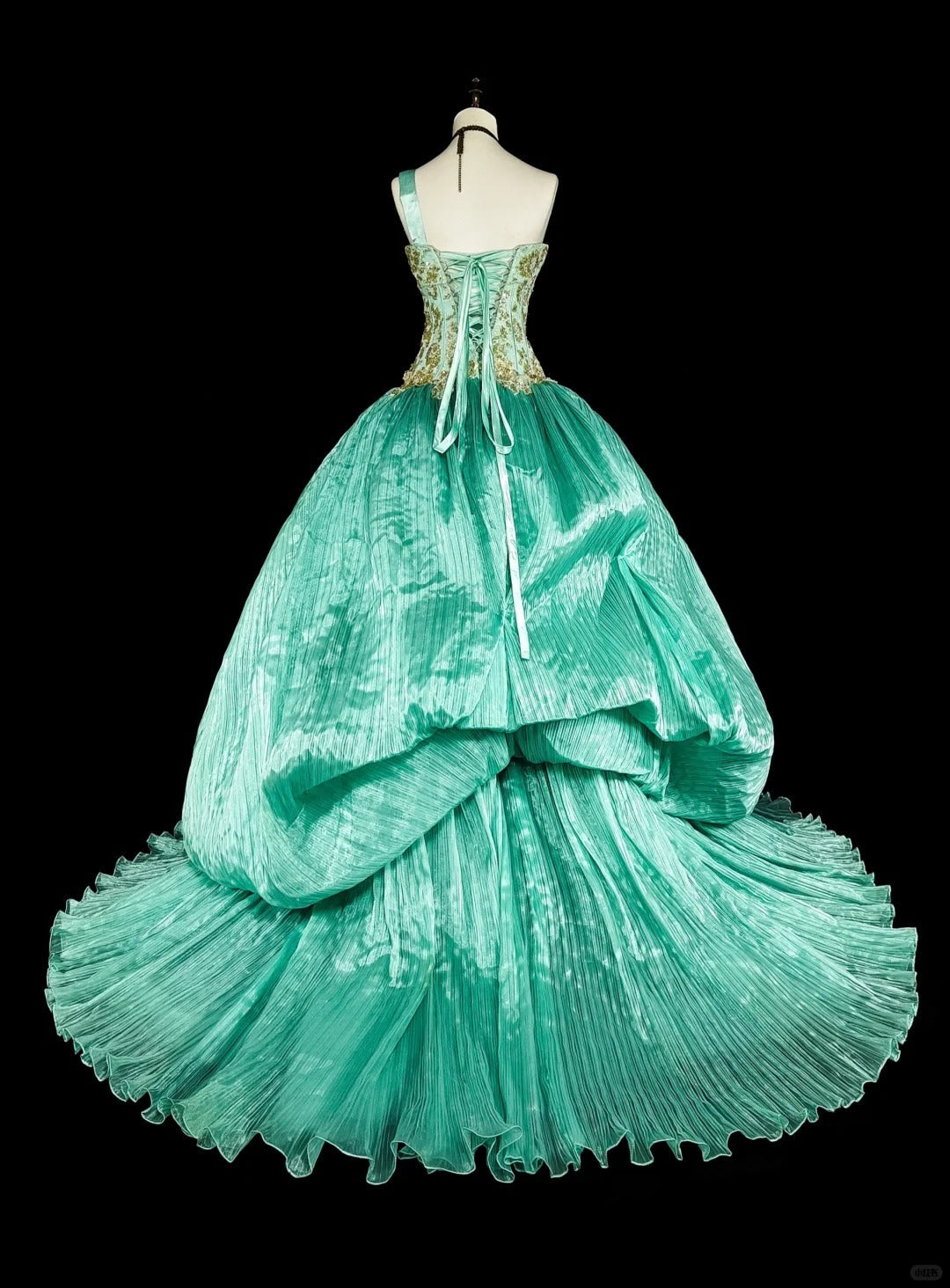 Modest Prom Dresses Ball Gown One Shoulder Green Floor Length Formal Evening Outfits N3518