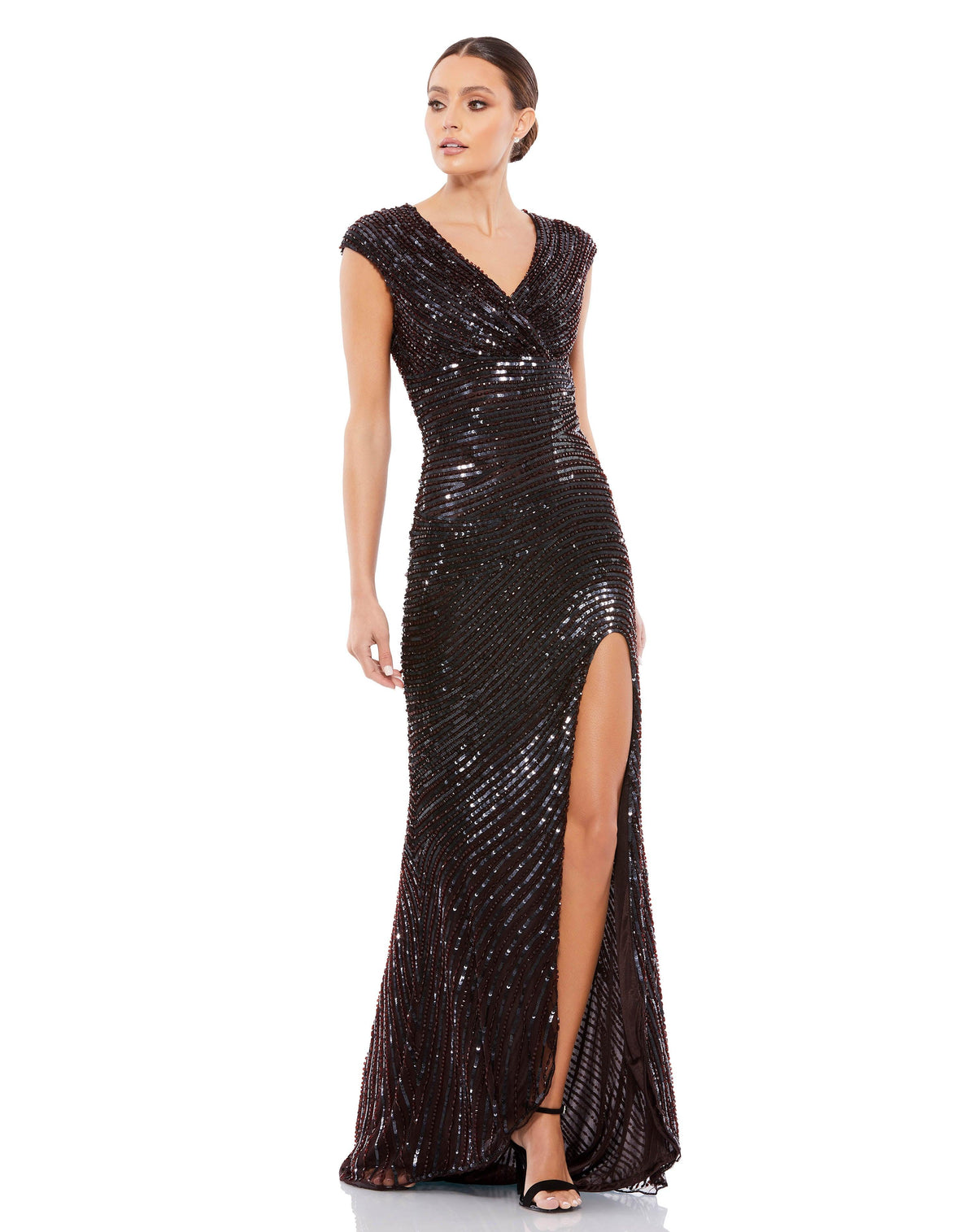 Long Cap Sleeve Formal Dress Cap Sleeves Mac Duggal 5441