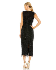 Tea Length Sleeveless Formal Dress Sleeveless Detail Mac Duggal 5471
