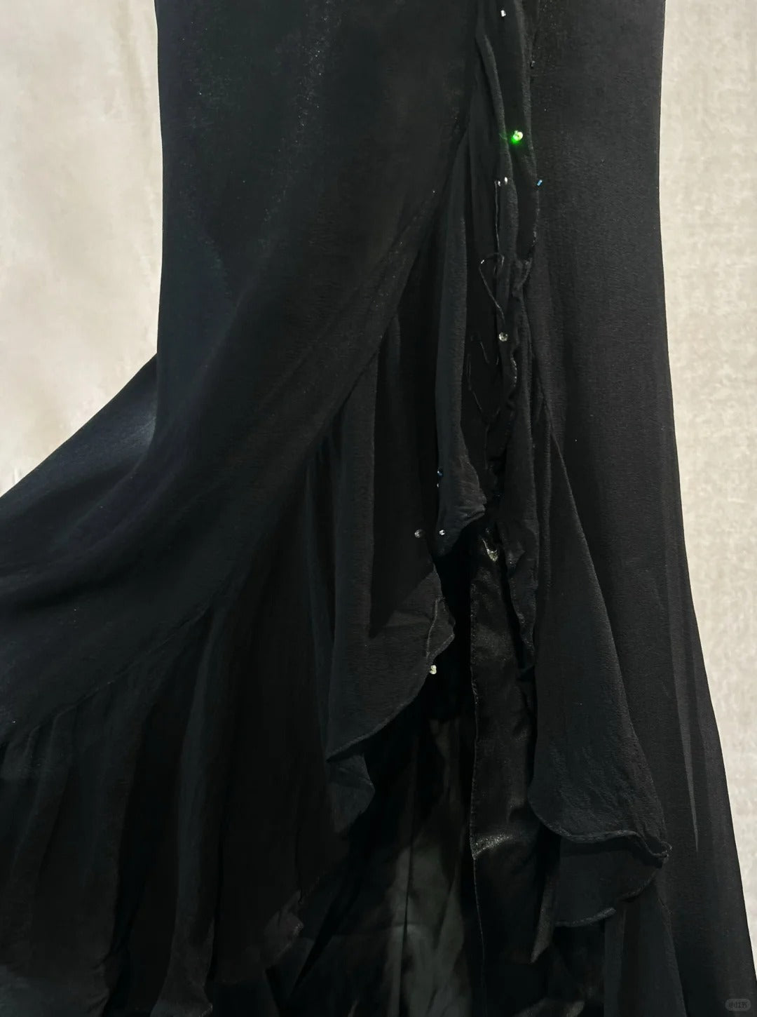 Modest Prom Dresses Mermaid Halter Black Tie Chiffon With Beading Formal Evening Dress N3858