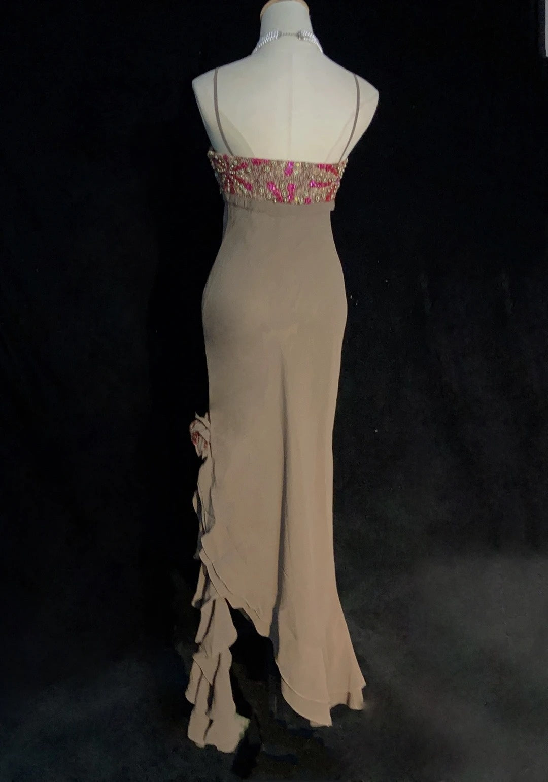 Vintage Prom Dresses 90s Mermaid Spaghetti Strap Chiffon Long Semi Formal Evening Outfits N3655