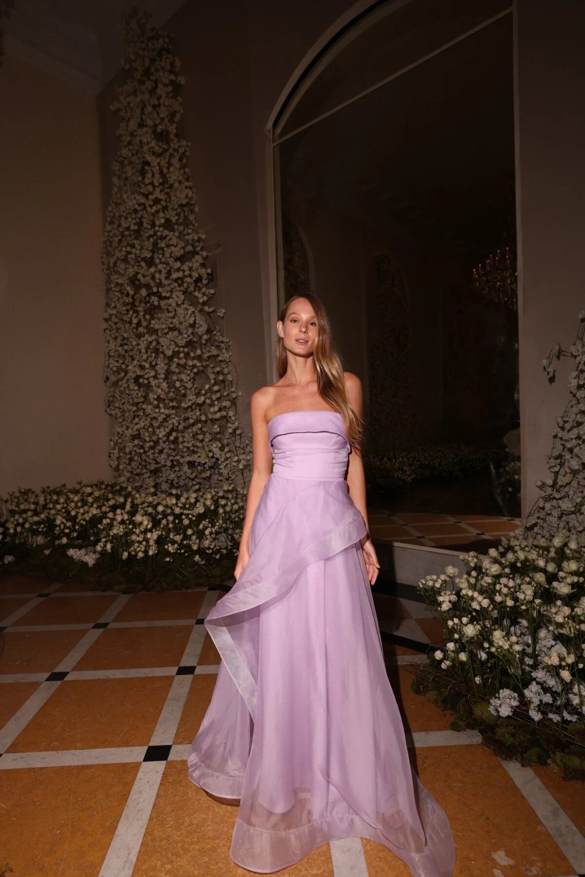 Classy Prom Dresses Impress Outfit A Line Strapless Lilac Tulle Long Semi Formal Party Dress For Teens High Schools AB1967