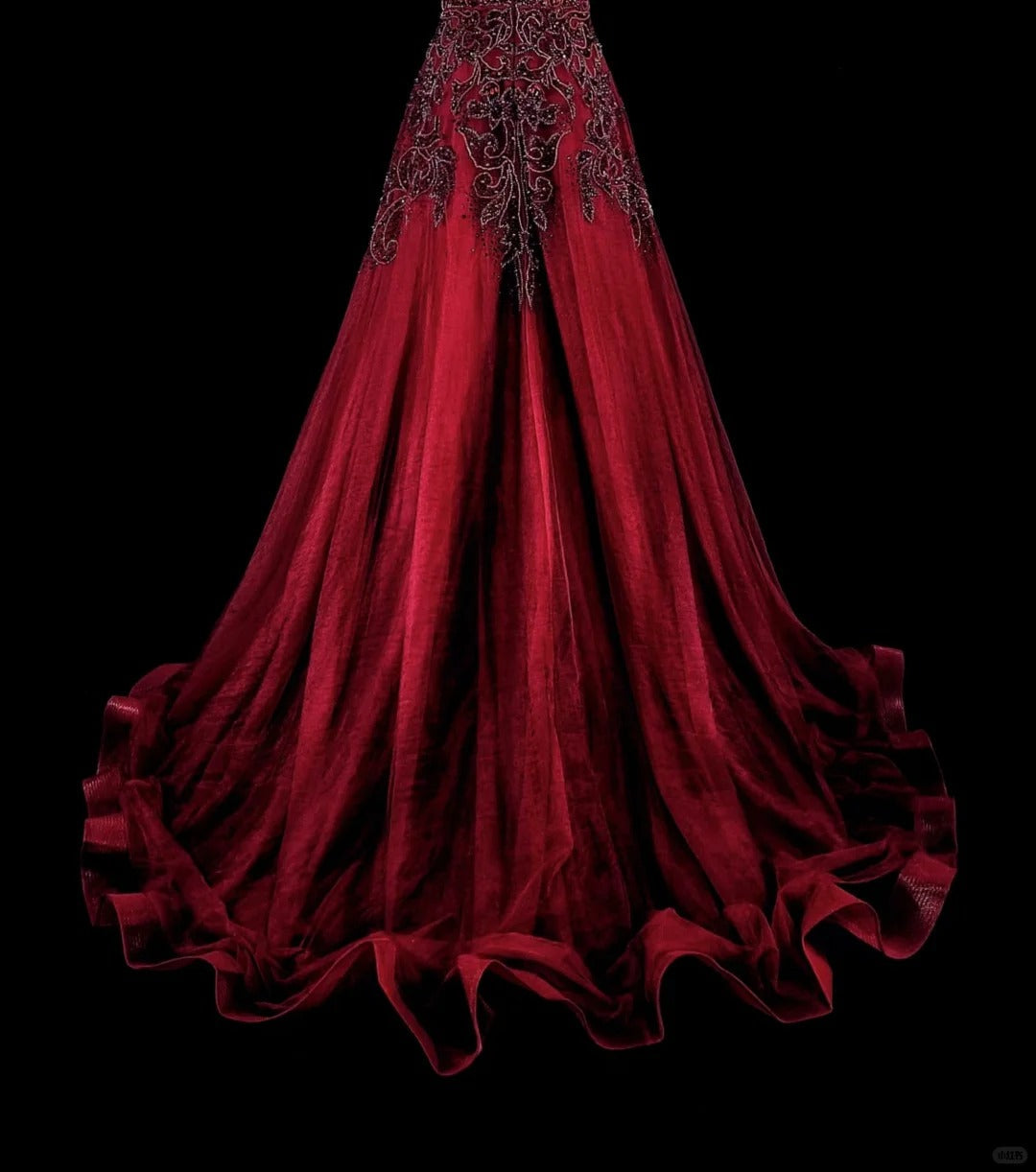 Vintage A line Scoop Burgundy Tulle 70s With Beads Long Prom Gown Party Wear Dresses N1844