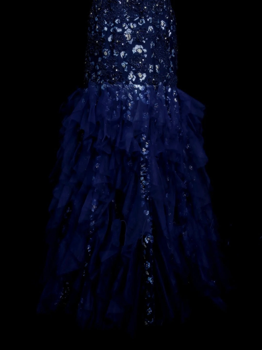 Vintage Mermaid Sweetheart Navy Blue Tulle Sleeveless Formal For Women Girls Teens Prom Dresses N2262