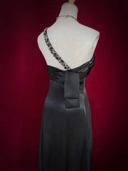 Modest Prom Dresses Inspo A Line One Shoulder Black Tie Dress With Beading For Women Formal Gown N3280