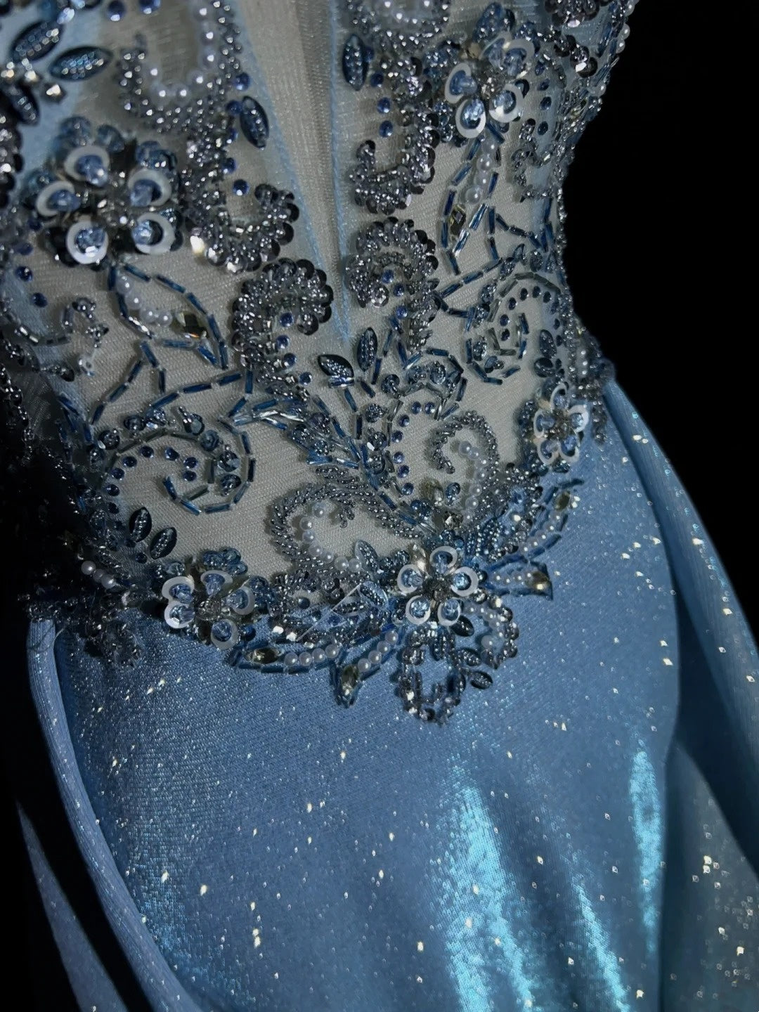 Elegant Prom Dresses Inspo Mermaid V Neck Strap Blue Sequin With Ruffled For Women Formal Dress N3227