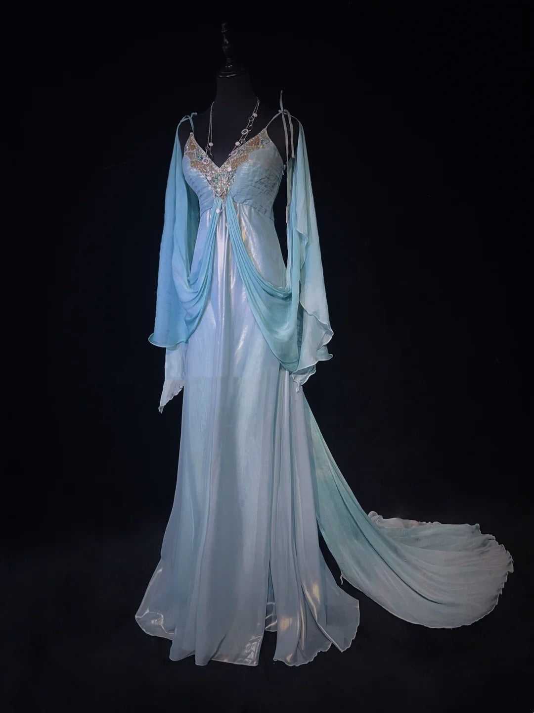 Vintage Prom Dresses Inspo Mermaid Spaghetti Strap Chiffon With Beading For Women Formal Dress N3224