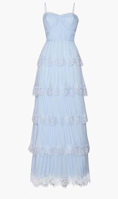 A Line Spaghetti Strap Chiffon Light Sky Blue formal dresses Bridesmaid Dresses evening gown Prom Dress AB1911