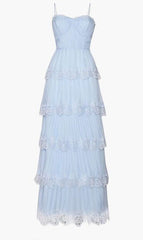 A Line Spaghetti Strap Chiffon Light Sky Blue formal dresses Bridesmaid Dresses evening gown Prom Dress AB1911