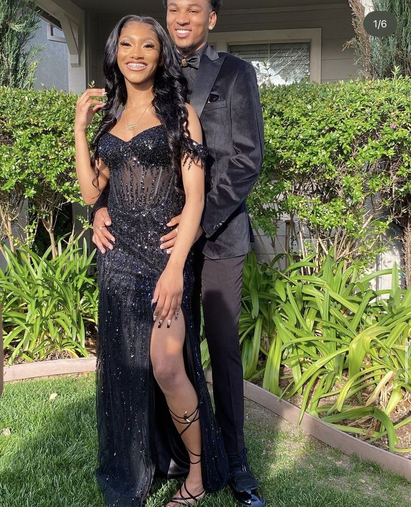 Sparkly Mermaid Off The Shoulder Slit Black Sequin For Black Girls Women Long Formal Prom Evening Dresses Dinner Outfits Party Gowns AB2100