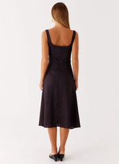 Rowyn Midi Dress - Black Polka Dot