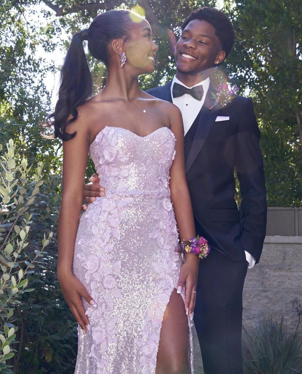 Classic Mermaid Lilac Sequins Long For Women Black Girls Teens Evening Prom Dresses N2170